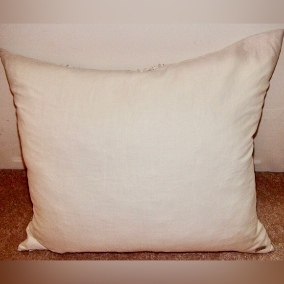 Reve Ivory Embellished Beaded Toss Decorative Accent Pillow Size 22" x 26" - Picture 3 of 4